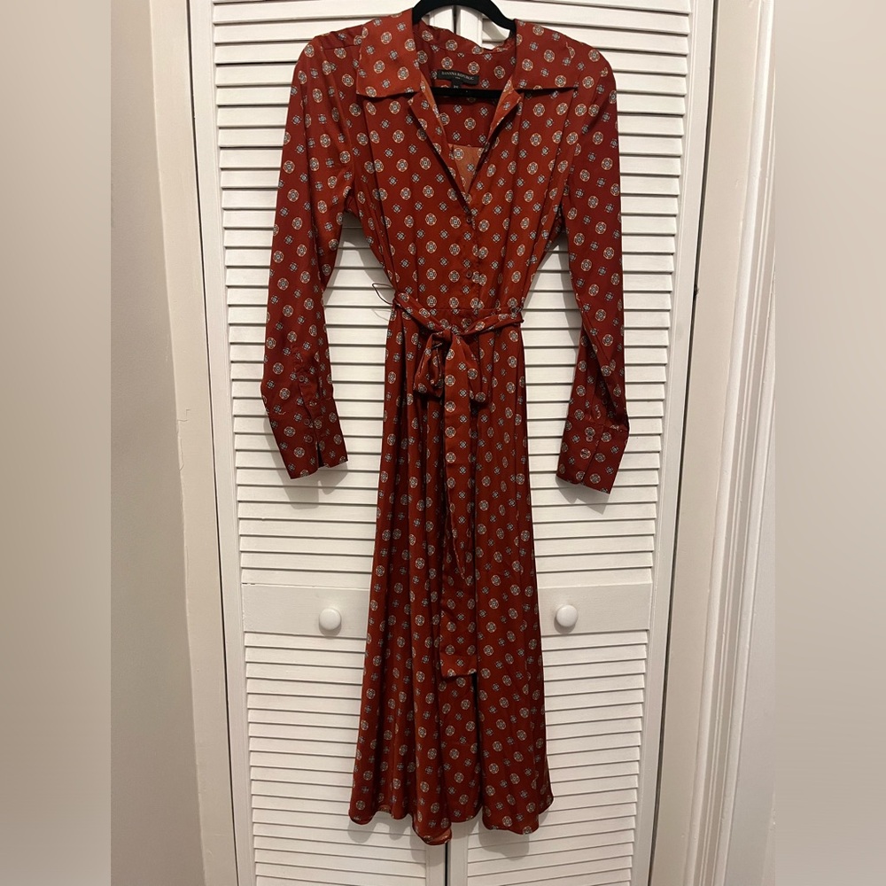 Banana Republic Red patterned wrap dress